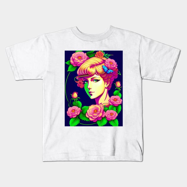 Young Agatha Christie Mystery Floral Kids T-Shirt by Zachariya420